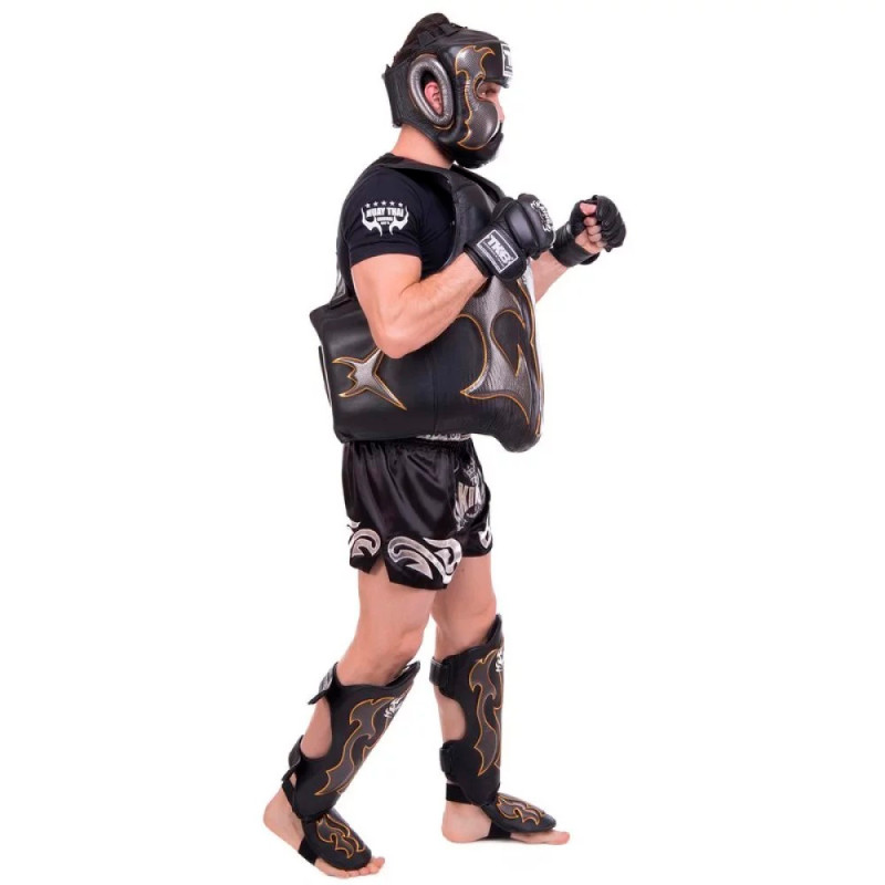 TKB TopKing TKBDEM-01 Trainer's Vest Muay Thai Boxing Black-Silver