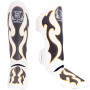 TKB Top King TKSGEM-01 Shin Guards Muay Thai Boxing "Empower Creativity" White-Silver