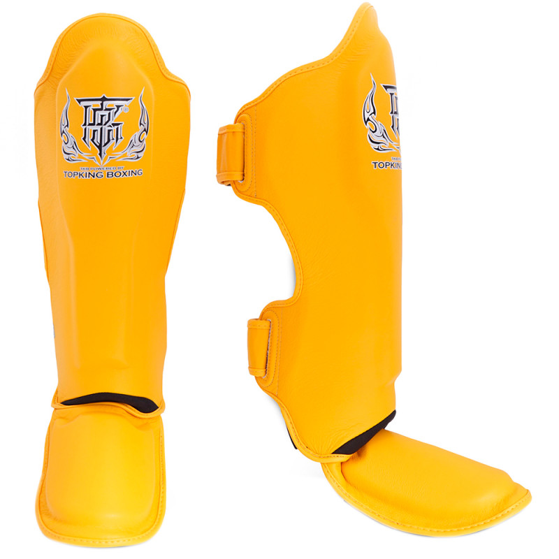 TKB TopKing TKSGP Shin Guards Muay Thai Boxing "Pro" Yellow