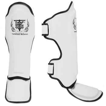 TKB Top King TKSGP Shin Guards Muay Thai Boxing "Pro" White