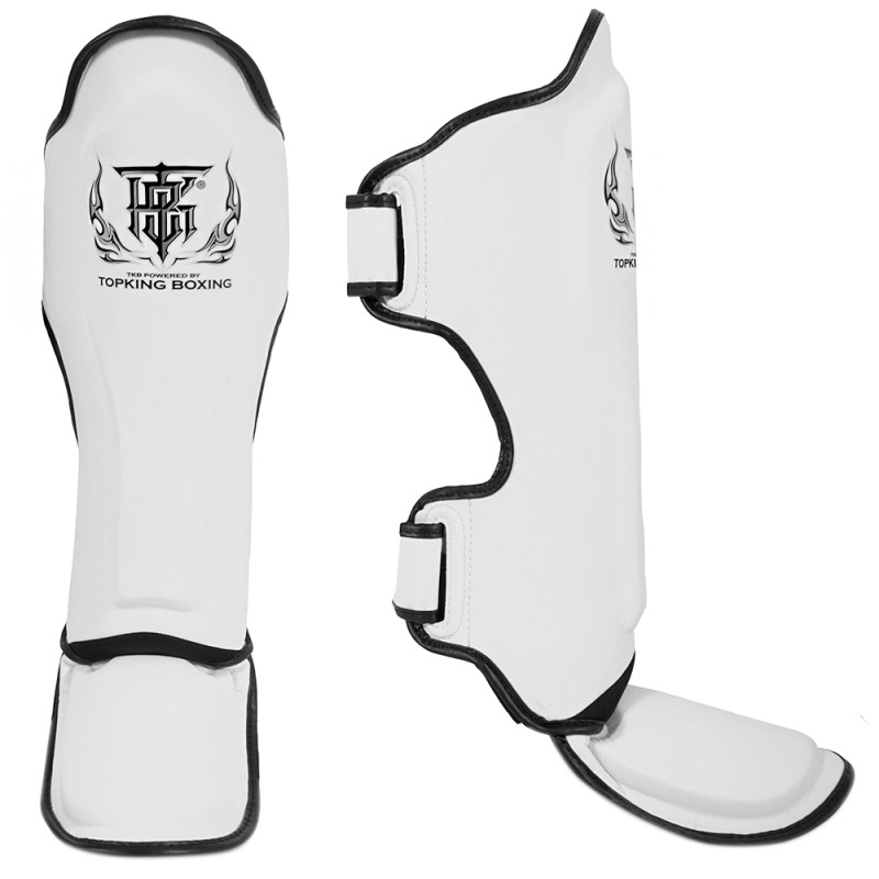 TKB TopKing TKSGP Shin Guards Muay Thai Boxing "Pro" White