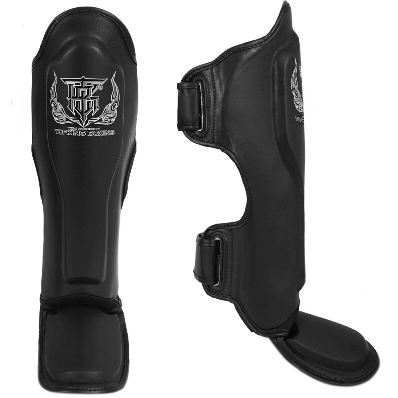 TKB TopKing TKSGP Shin Guards Muay Thai Boxing "Pro" Black