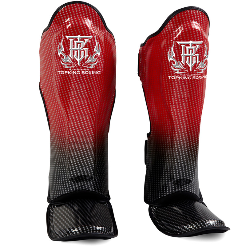 TKB TopKing TKSGSS-01 Shin Guards Muay Thai "Super Star" Red