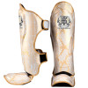 TKB TopKing TKSGSS-02 Shin Guards Muay Thai Boxing "Snake" Gold (White)