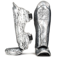 TKB Top King TKSGSS-02 Shin Guards Muay Thai Boxing "Snake" Silver (Black)