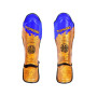 TKB Top King TKSGCT-CN01 Shin Guards Muay Thai Boxing "Happiness Chinese" Gold Blue