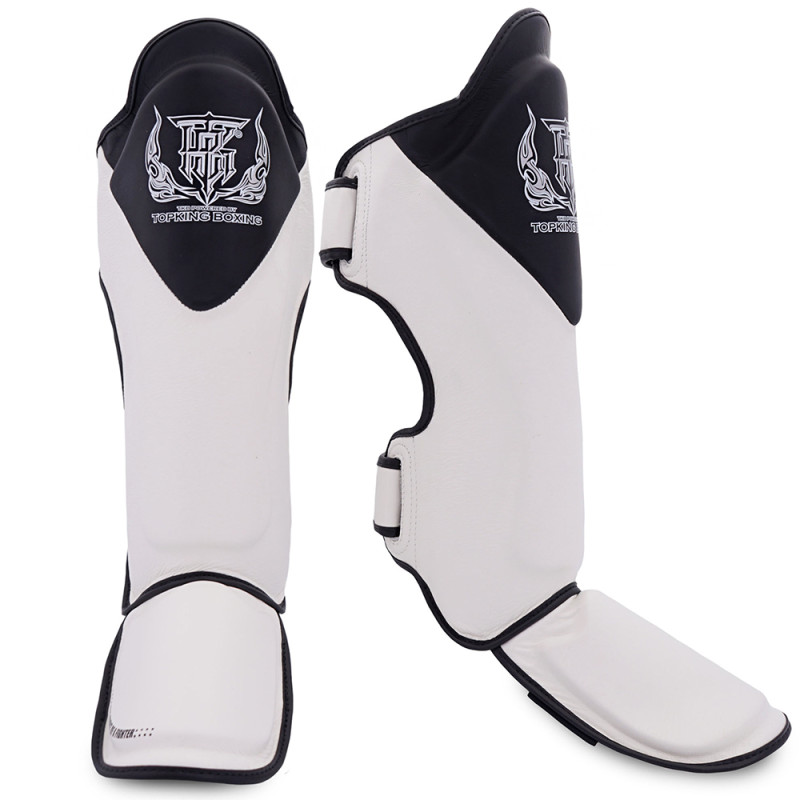 TKB TopKing "Blend-01" Shin Guards Muay Thai White-Black
