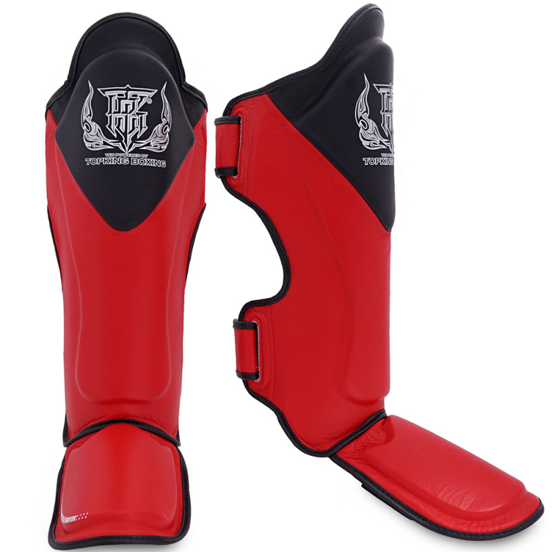 TKB TopKing "Blend-01" Shin Guards Muay Thai Boxing Red-Black
