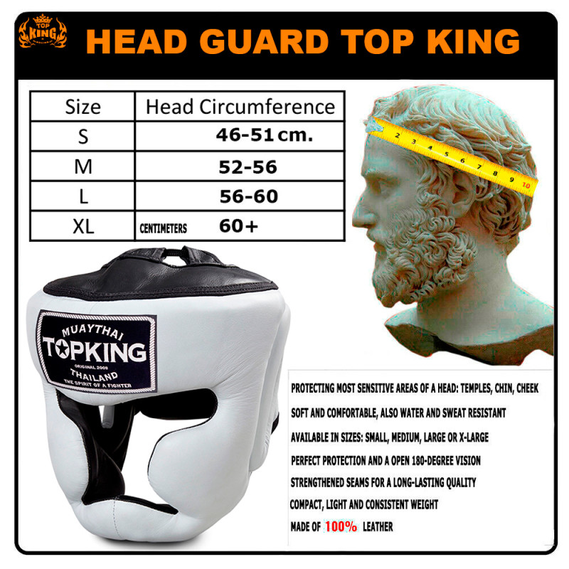 TKB TopKing TKHGEC-LV "Extra Coverage" Boxing Headgear White