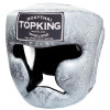 TKB TopKing "Snake" Boxing Headgear Head Guard Silver (White)