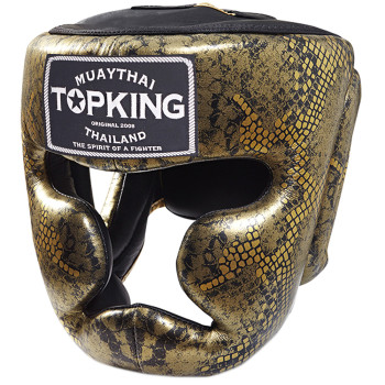 TKB Top King "Snake" Boxing Headgear Head Guard Gold (Black)