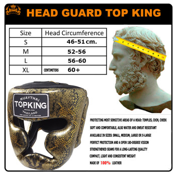 TKB TopKing "Snake" Boxing Headgear Head Guard Gold (Black)