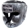 TKB TopKing "Snake" Boxing Headgear Head Guard Silver (Black)
