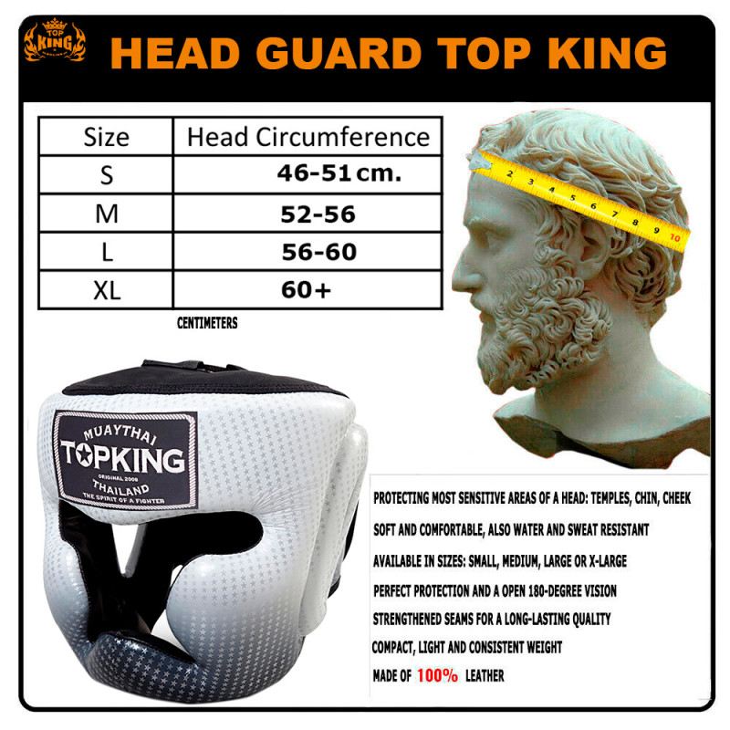 TKB TopKing "Super Star" Boxing Headgear Head Guard White