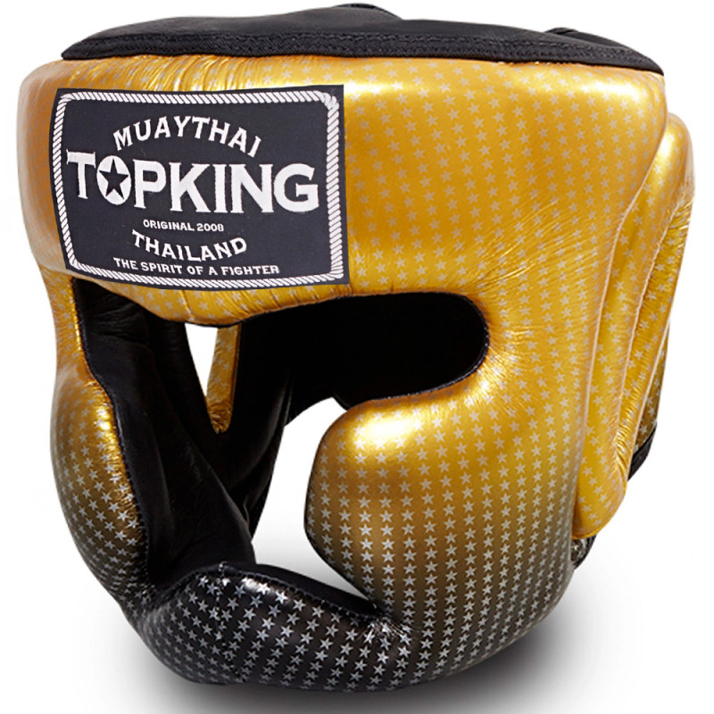 TKB TopKing "Super Star" Boxing Headgear Head Guard Gold