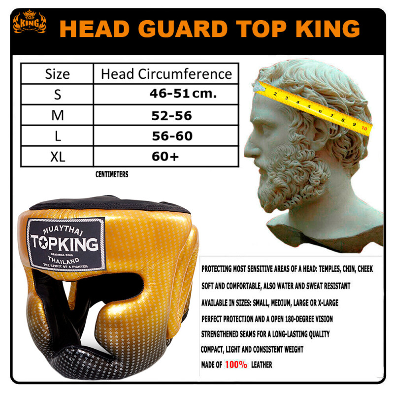 TKB TopKing "Super Star" Boxing Headgear Head Guard Gold