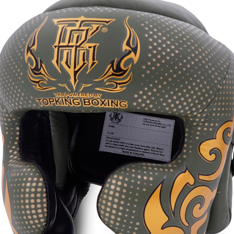 TKB TopKing "Kanok" Boxing Headgear Head Guard Khaki