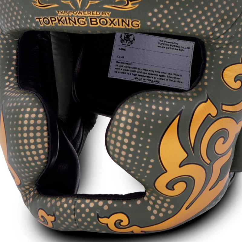TKB TopKing "Kanok" Boxing Headgear Head Guard Khaki