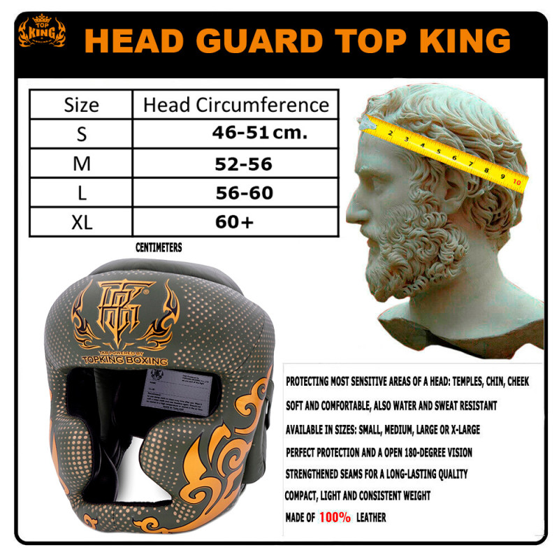 TKB TopKing "Kanok" Boxing Headgear Head Guard Khaki