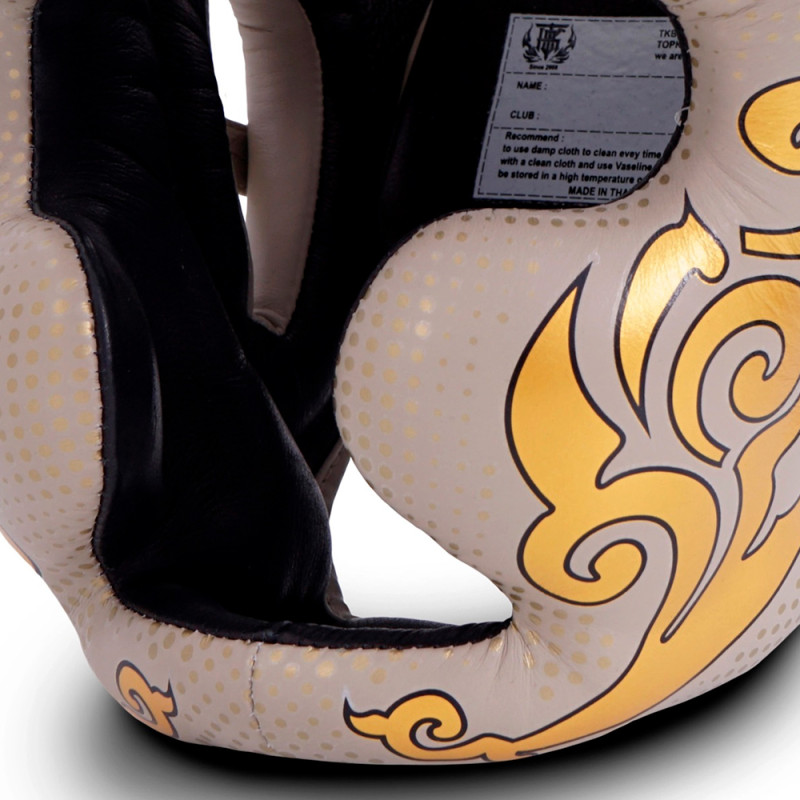 TKB TopKing "Kanok" Boxing Headgear Head Guard Beige