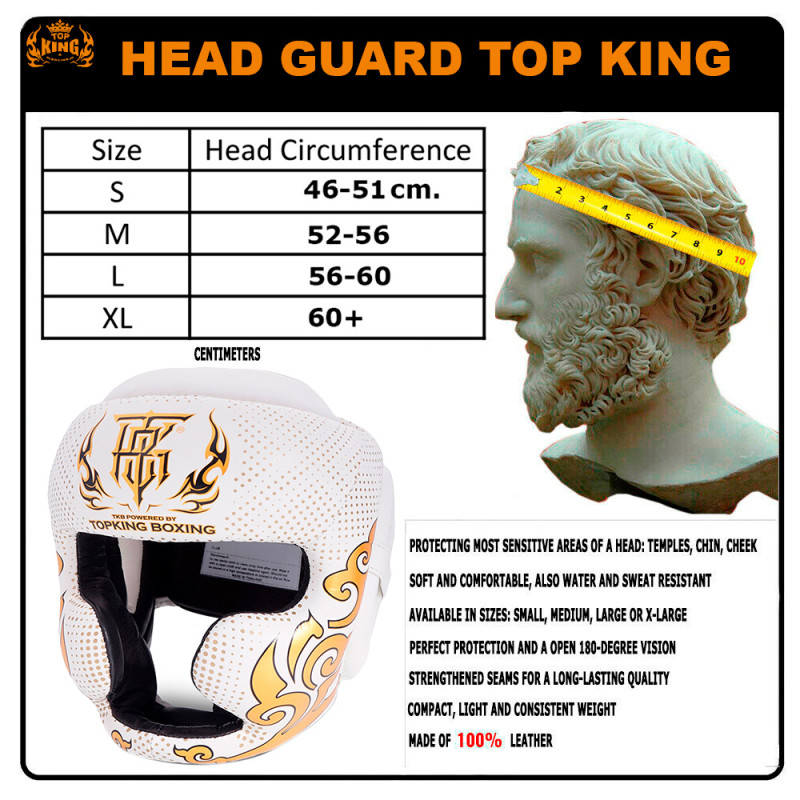 TKB TopKing "Kanok" Boxing Headgear Head Guard White