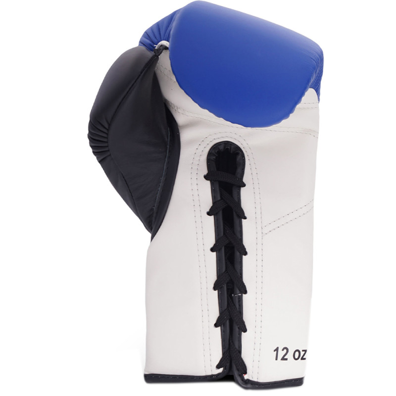 TKB TopKing Boxing Gloves Lace Up "Competition Official" Blue-White-Black