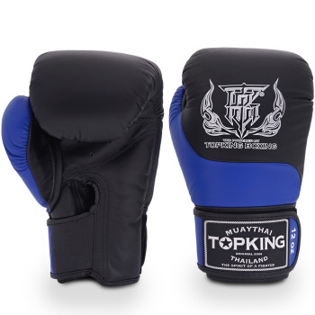 TKB Top King Boxing Gloves "Super" Black-Blue