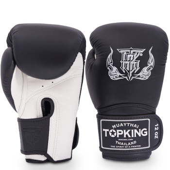 TKB Top King Boxing Gloves "Super" Black-White