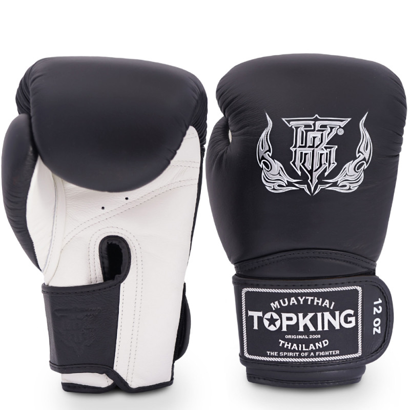 TKB TopKing Boxing Gloves "Super" Black-White