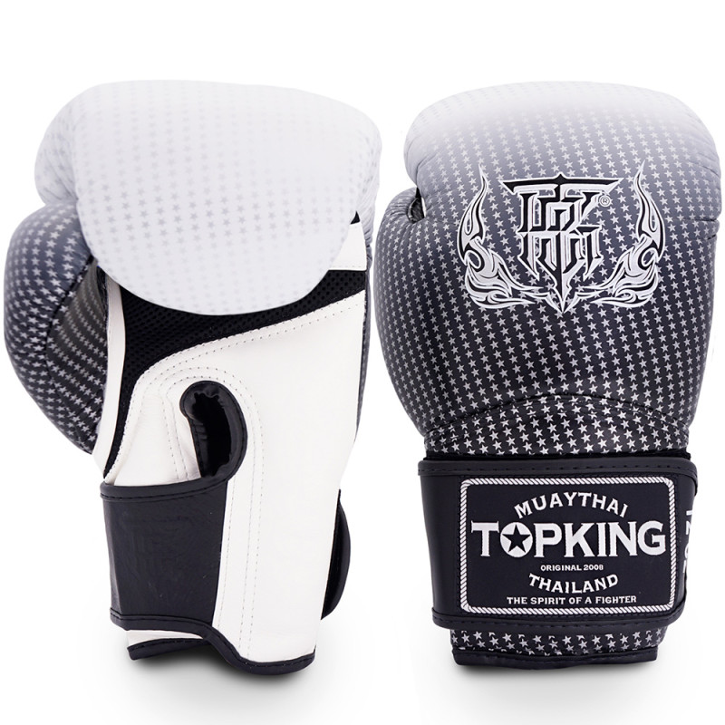 TKB TopKing Boxing Gloves "Super Star" Mesh Palm Silver