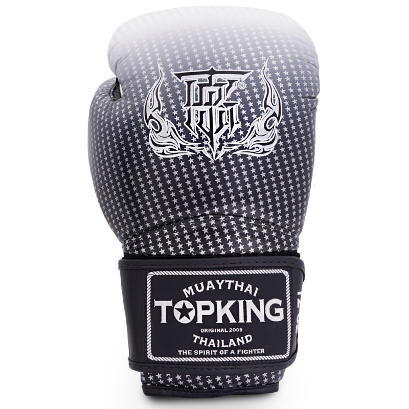 TKB TopKing Boxing Gloves "Super Star" Mesh Palm Silver