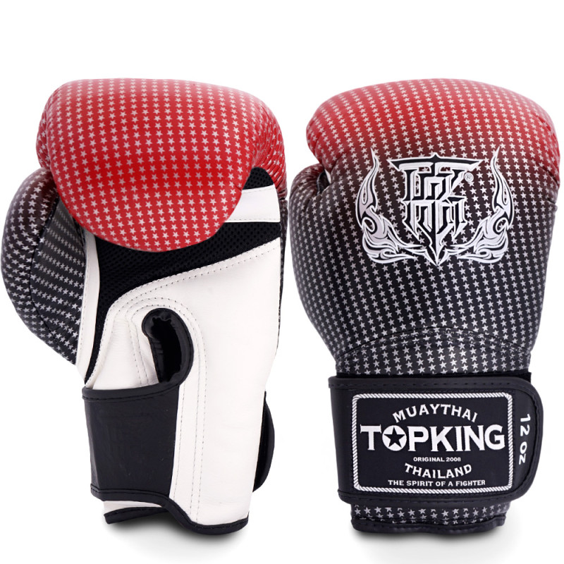 TKB TopKing Boxing Gloves "Super Star" Mesh Palm Red