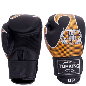 TKB Top King Boxing Gloves "Empower Creativity" Mesh Palm Black-Gold 