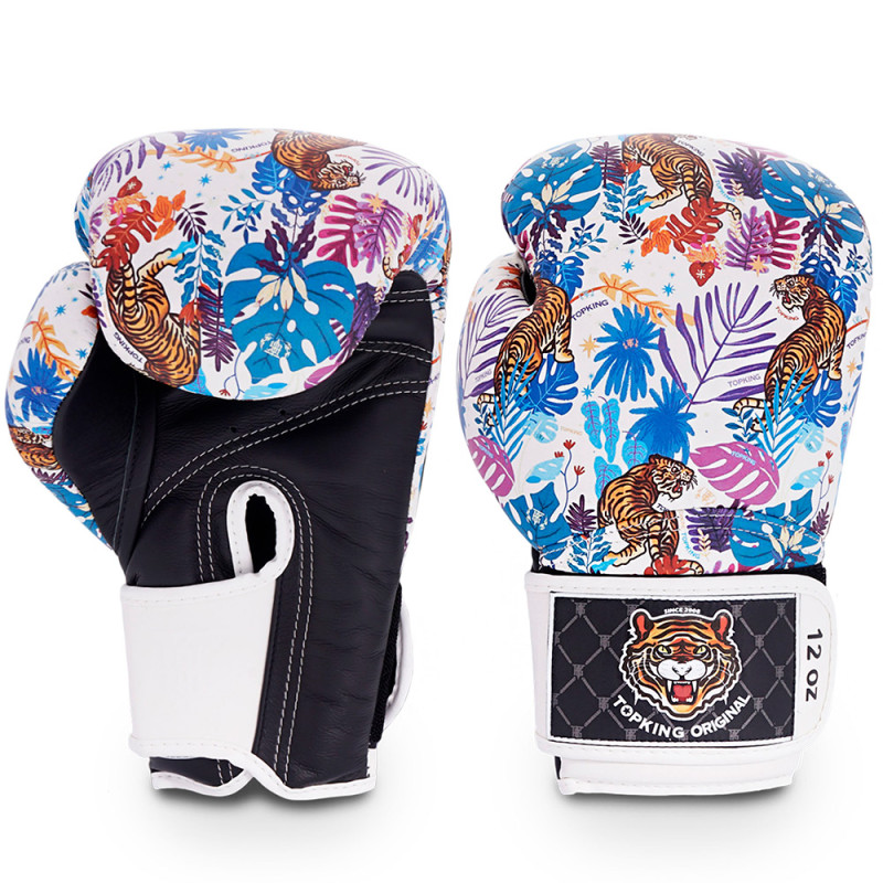 TKB TopKing Boxing Gloves "Wild Tiger King" White