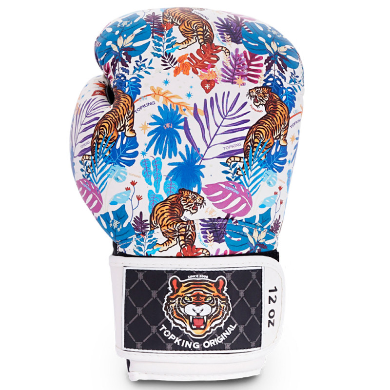 TKB TopKing Boxing Gloves "Wild Tiger King" White