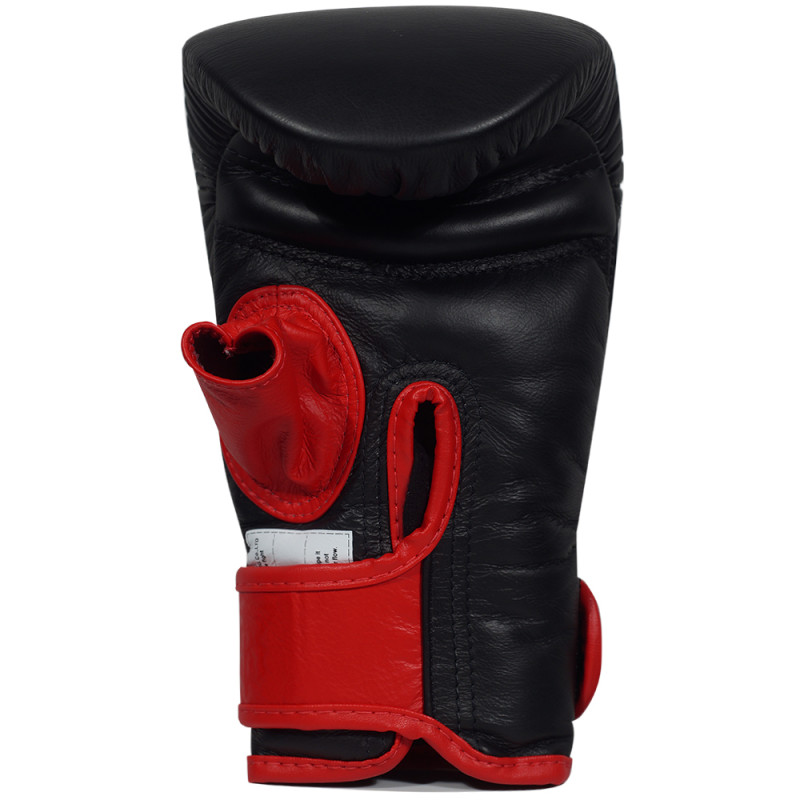 TKB TopKing TKBMU-OT Bag Gloves Muay Thai Boxing Mitts Open Thumb Black-Red 