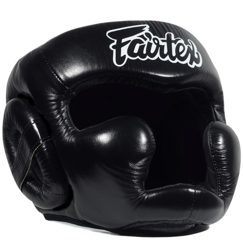 Fairtex HG13 Boxing Headgear Head Guard "Diagonal Vision Sparring" Lace Up Black