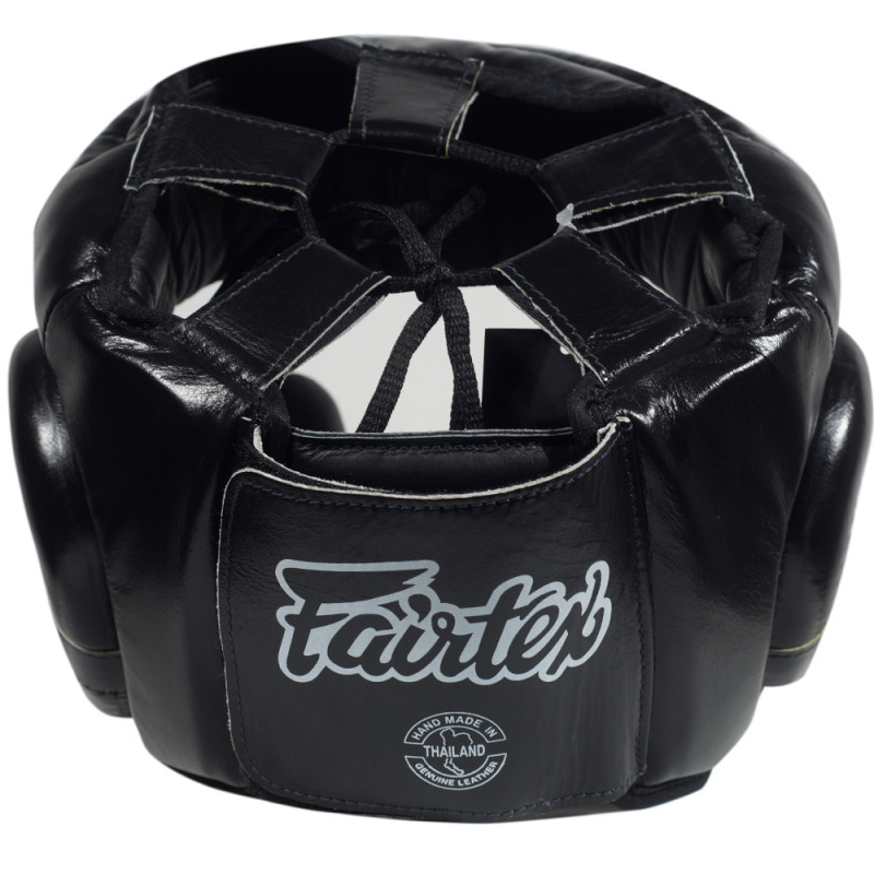 Fairtex HG13 Boxing Headgear Head Guard "Diagonal Vision Sparring" Lace Up Black