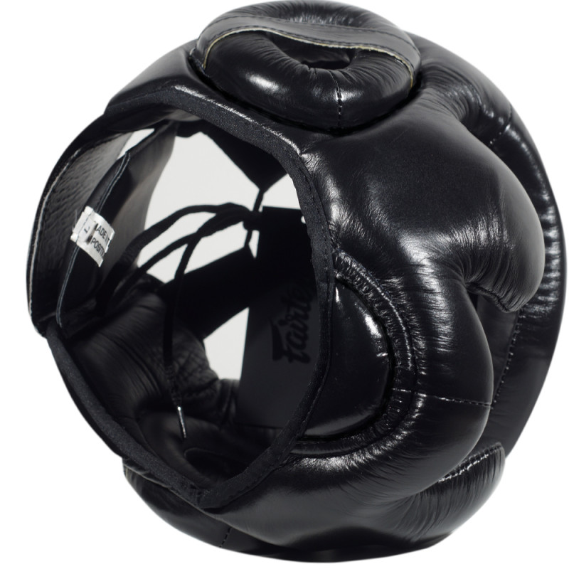 Fairtex HG13 Boxing Headgear Head Guard "Diagonal Vision Sparring" Lace Up Black