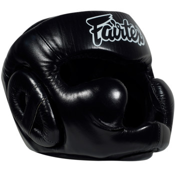Fairtex HG13 Boxing Headgear Head Guard "Diagonal Vision Sparring" Full Cover Black