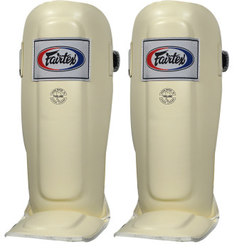 Fairtex SP3 Muay Thai Boxing Shin Guards "In-Step Double Padded Protector" White