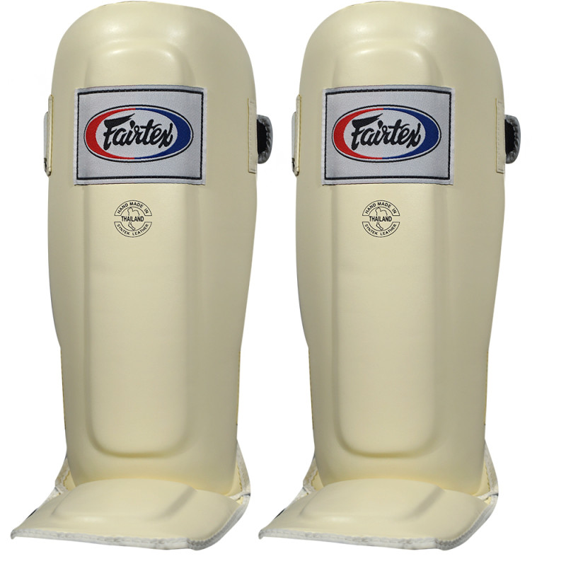 Fairtex SP3 Muay Thai Boxing Shin Guards "In-Step Double Padded Protector" White