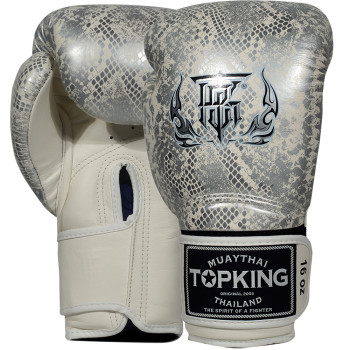 TKB Top King Boxing Gloves "Snake" Silver (White)