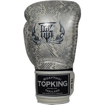 TKB TopKing Boxing Gloves "Snake" Silver (White)