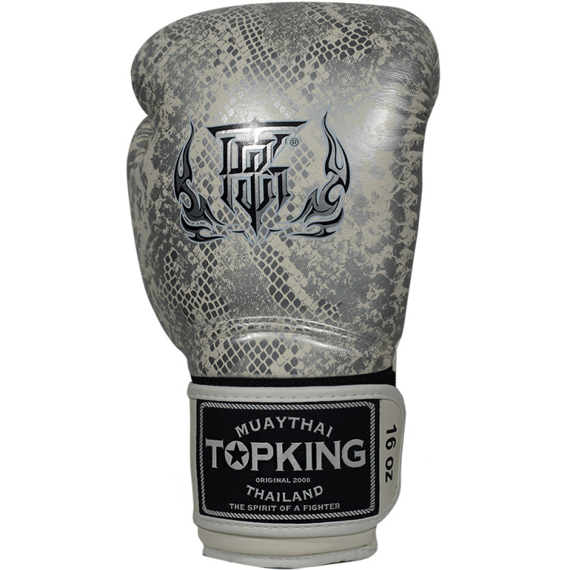 TKB TopKing Boxing Gloves "Snake" Silver (White)