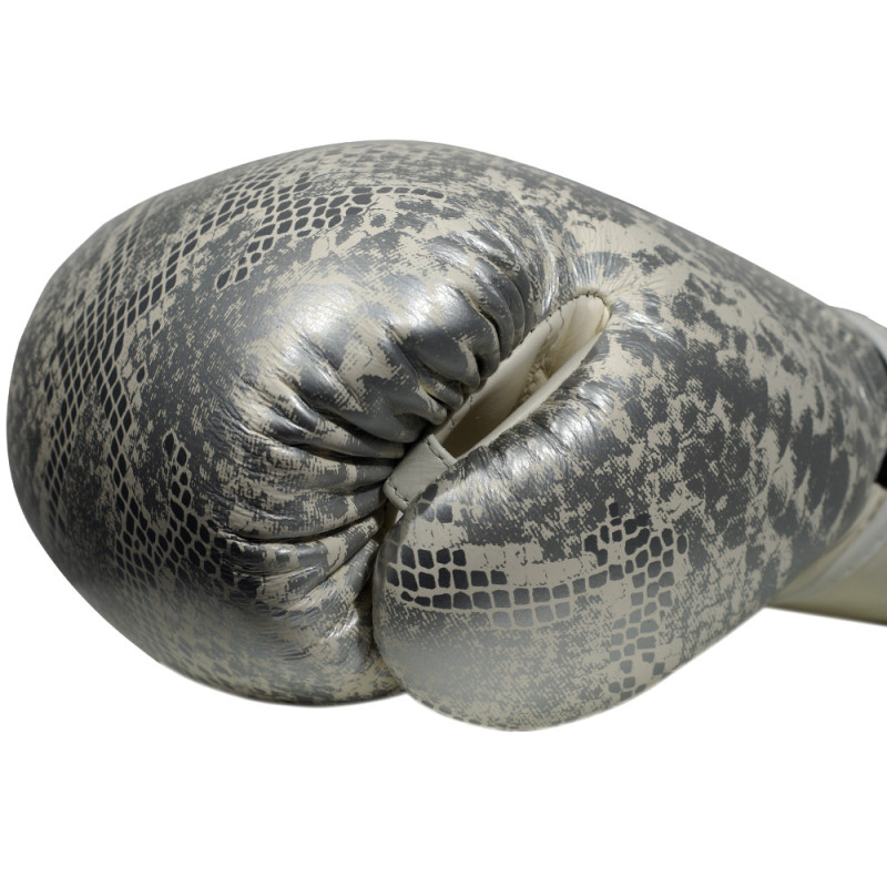 TKB TopKing Boxing Gloves "Snake" Silver (White)
