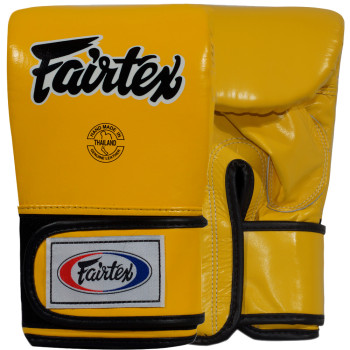 Fairtex TGT7 Bag Gloves Muay Thai Boxing Full Thumb "Cross-Trainer" Yellow