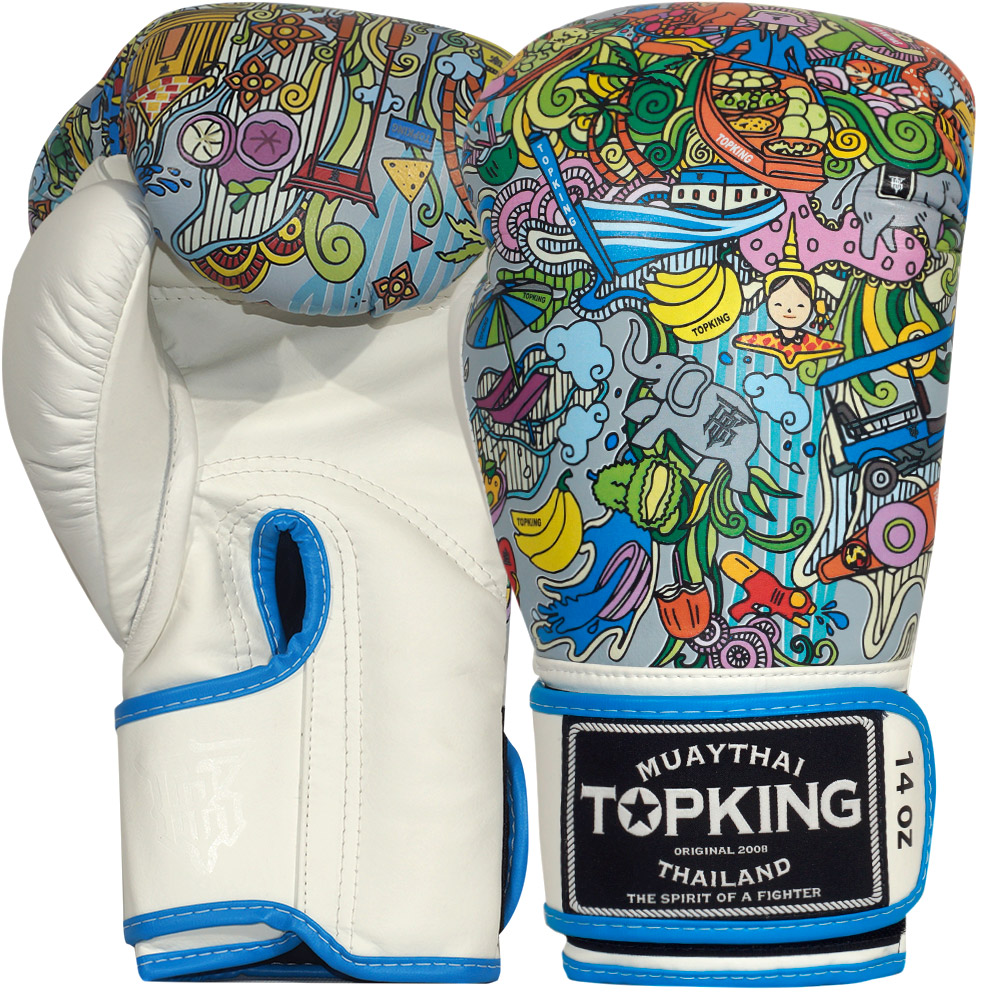 TKB Top King Boxing Gloves "Songkran" White
