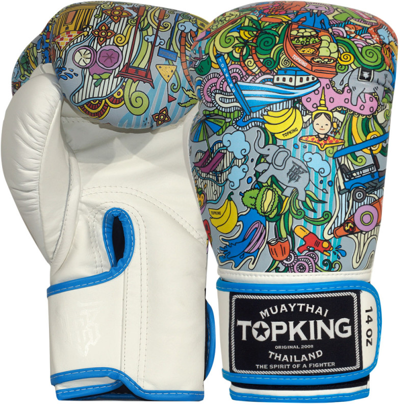 TKB TopKing Boxing Gloves "Songkran" White