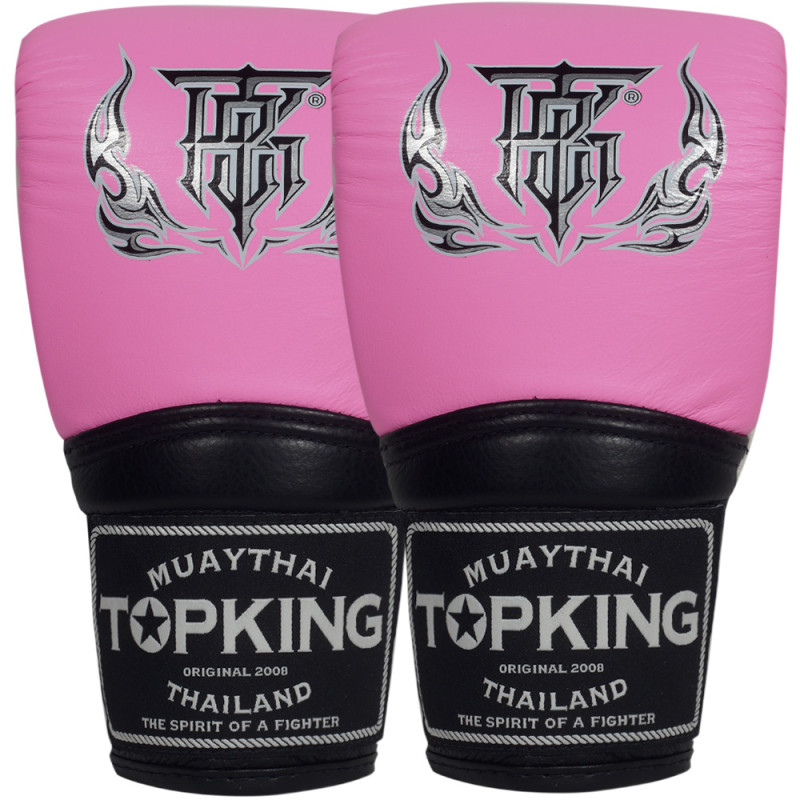 TKB TopKing TKBMU-CT Bag Gloves Muay Thai Boxing Mitts Closed Thumb Pink